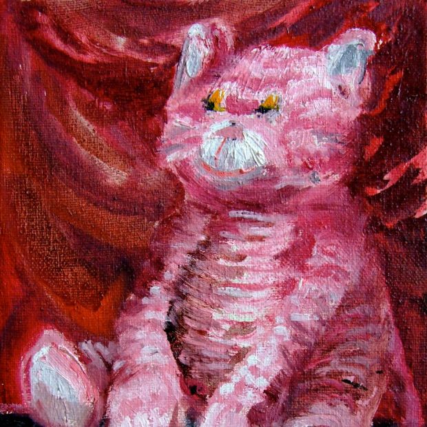 BAROQUE CAT, oil/canvas, 24/18 cm