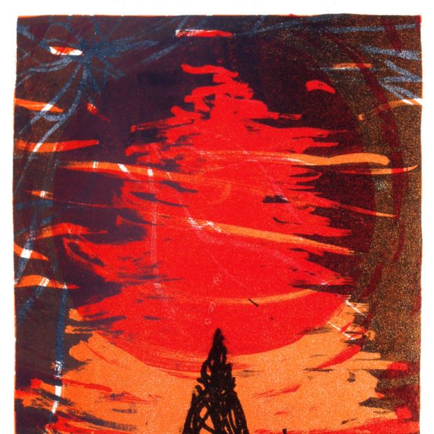 SUNSET, lithography, 41/27 cm