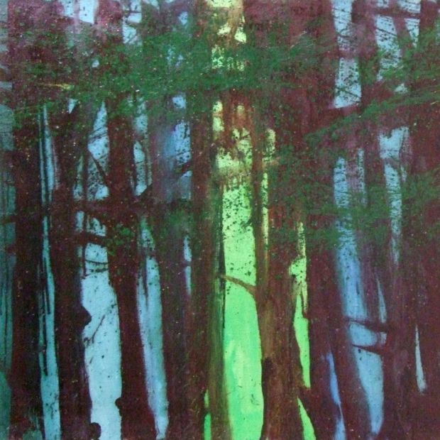 FOREST 1, acrylic/ oil/canvas,  81/100 cm