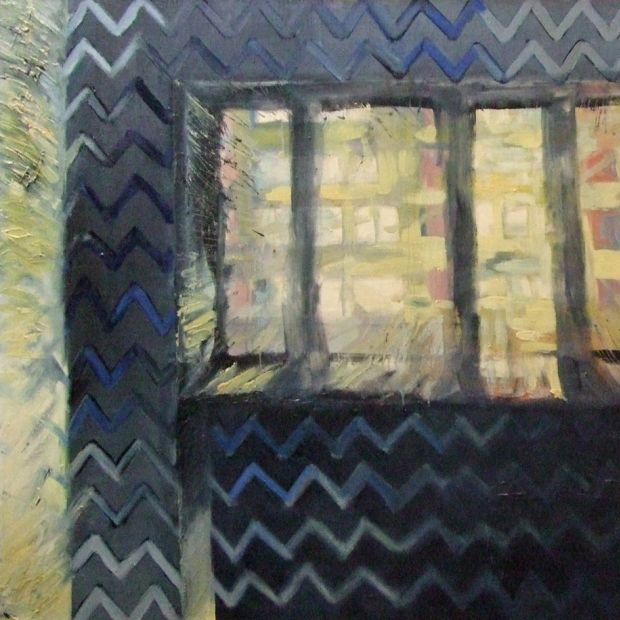 SILVERY WINDOW, oil/canvas, 97/130 cm